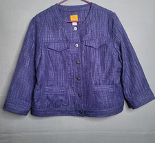 Ruby Rd Women's Size 14 Purple 100 Polyester Jacket Button Close Pockets