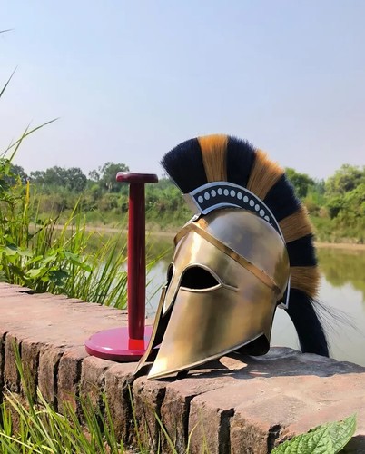 Medieval Wearable Greek Corinthian Helmet Free Leather Liner Knight helmet - Picture 3 of 7