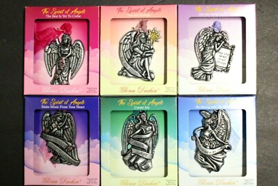 6 pcs The Spirit of Angels Create Joy Gloria Duchin Ornament Story Made In USA