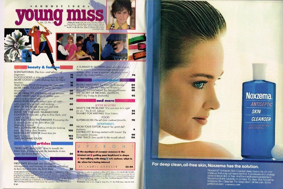 Young Miss Teen Magazine August 1984 Michael Jackson  K Mart Ad Fashion Make Up Foto 3 de 4
