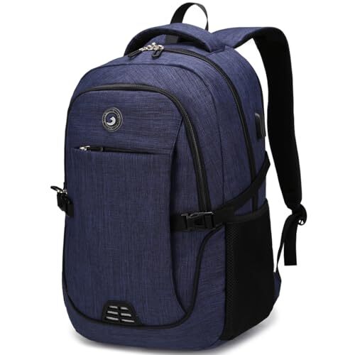SHRRADOO Anti-Theft Laptop Backpack with USB Charging Port Large Capacity Royal Blue Travel Backpack