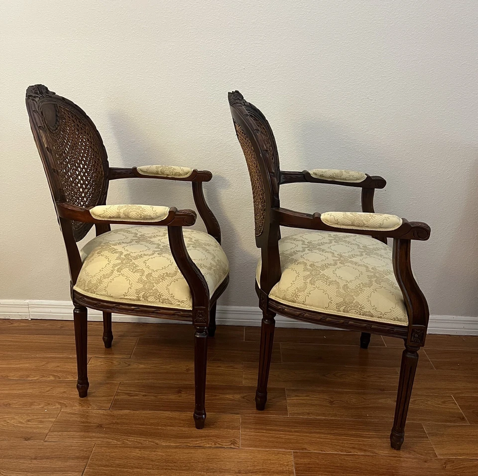 2 SILLA CAPITÁN LOUIS XVI CON BRAZOS Y RESPALDO BASTÓN Foto 4 de 4