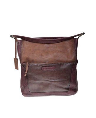 Pikolinos leather hobo handbag in a multi-tonal garnet and cuero brown color Bag