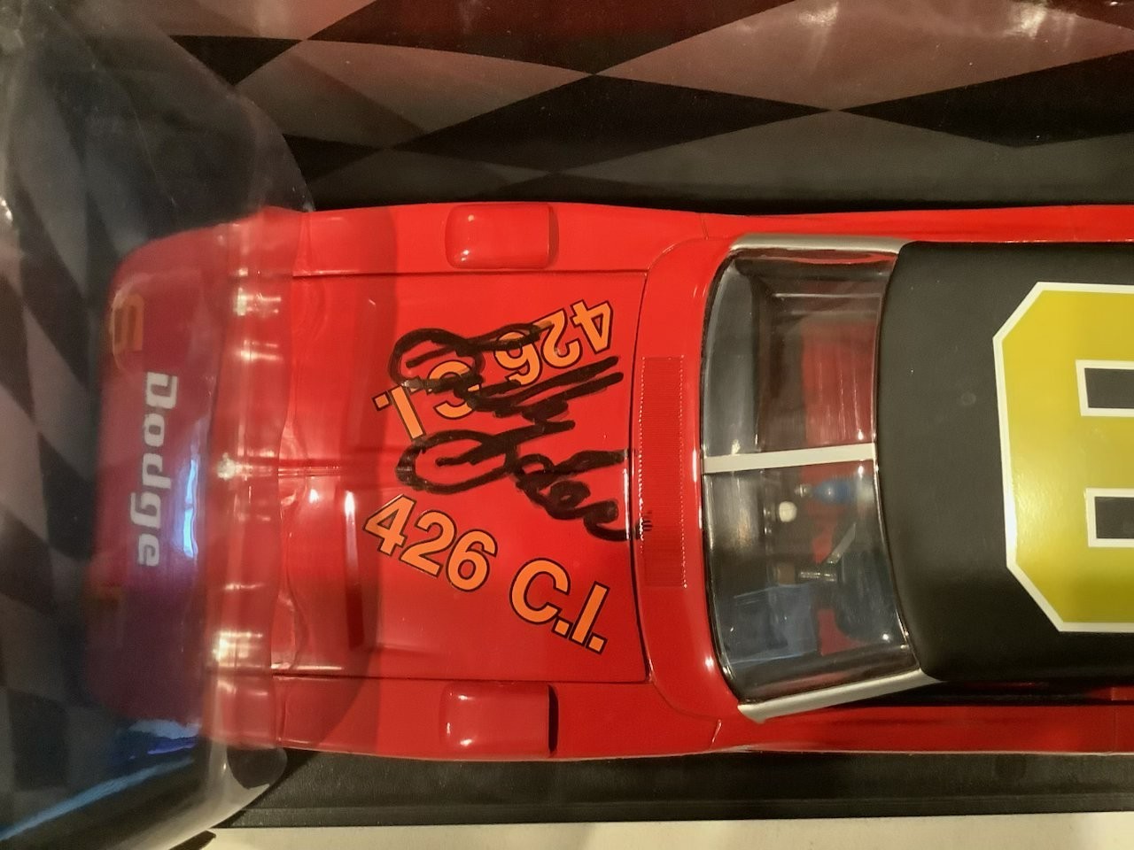 BUDDY BAKER AUTOGRAPHED 1969 DODGE CHARGER 500 DAYTONA DIECAST & CARD