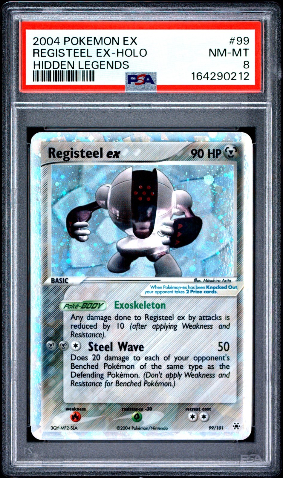 2004 POKEMON EX HIDDEN LEGENDS REGISTEEL EX-HOLO 99/101 PSA 8
