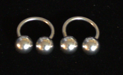 1 Pair 12g Big Ball 10mm 8mm 6mm Surgical Steel 316L Horseshoe Ear Nipple Sexy