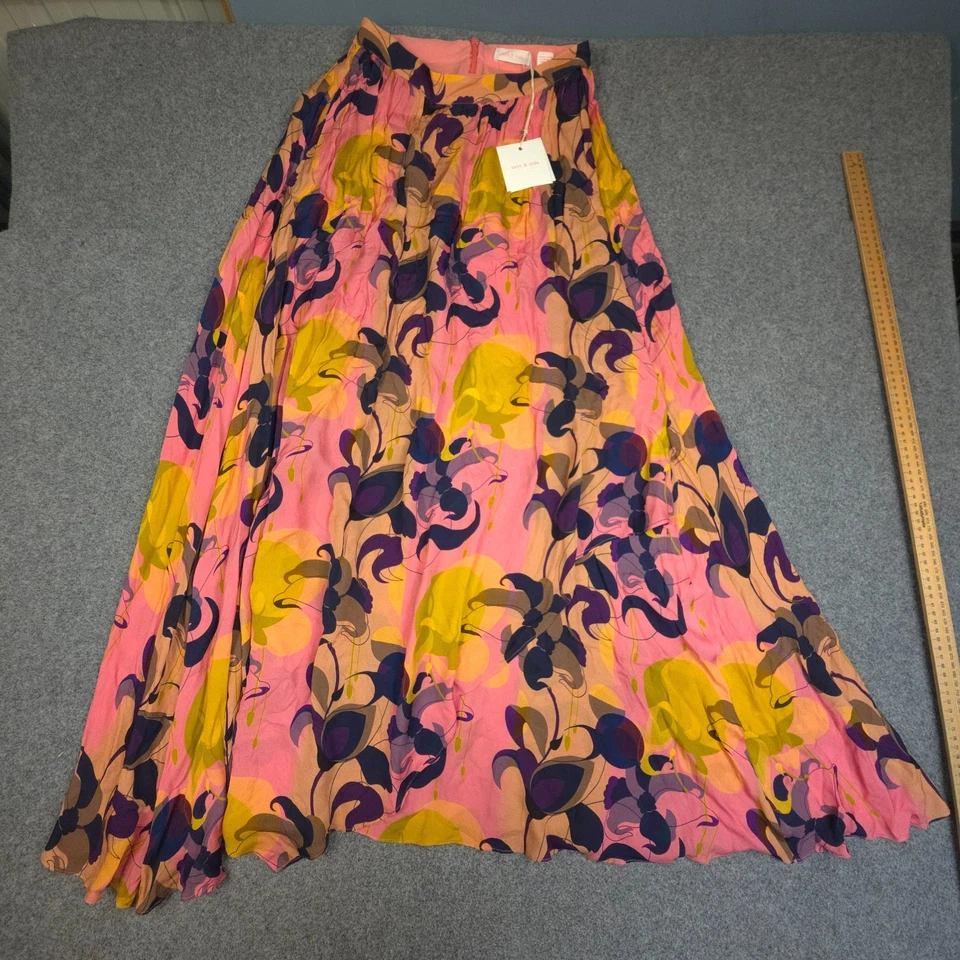 Falda Sass & Bide Mujer 8 Rosa Larga Línea A Ritmos Urbanos 100% Viscosa Talla 8 Nueva con Etiquetas Foto 2 de 4