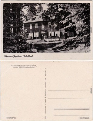 Ilmenau Jagdhaus Gabelbach Photo Postcard 1957
