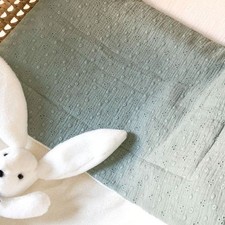 Les Juliettes Paris Sage Eyelet/Fleece Baby Blanket