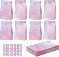 GeschenktüTen Kindergeburtstag Rosa 24X13X8Cm Mit Aufklebern FüR Party Und Mitge