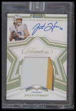 2022 Panini Flawless #SSS-JH Justin Herbert Star Swatch Signatures Platinum #/1