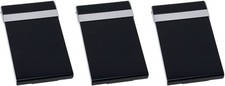 Set of 3 Vertical Business Card Case Holders With Brushed Metal Finish