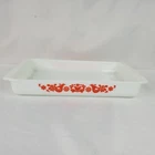 Vintage Pyrex 933 Lasagna Baking Dish Friendship Red Bird Milk Glass 13.5 x 8.75