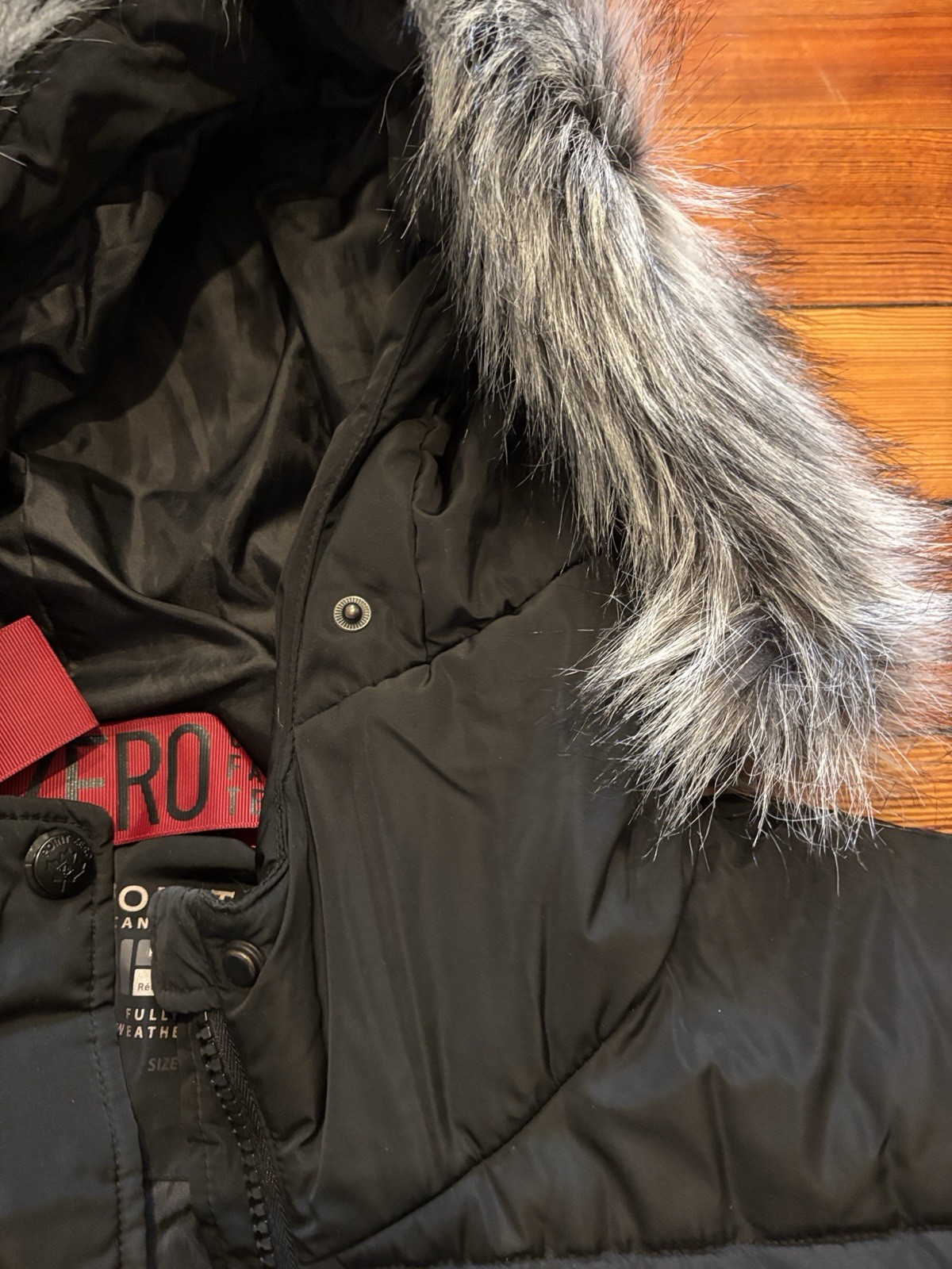 Men’s POINT ZERO Black Puffer Jacket Detachable F… - image 11