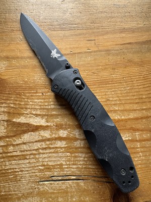 Benchmade Barrage 580 1/2 Serrated 154cm DLC Finish Knife Osborne Design