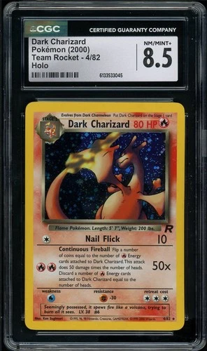 CGC 8.5 Dark Charizard Holo 2000 Team Rocket 4/82 Holo Pokemon Card