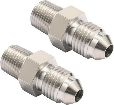 4AN Male Flare to 1/8 NPT Pipe Male Stainless Steel Straight Fitting Adapter Uni