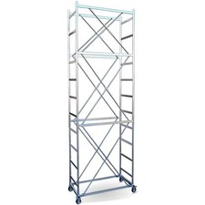 Trabattello Ponteggio Edilizia in Acciaio 4,4 metri con Ruote