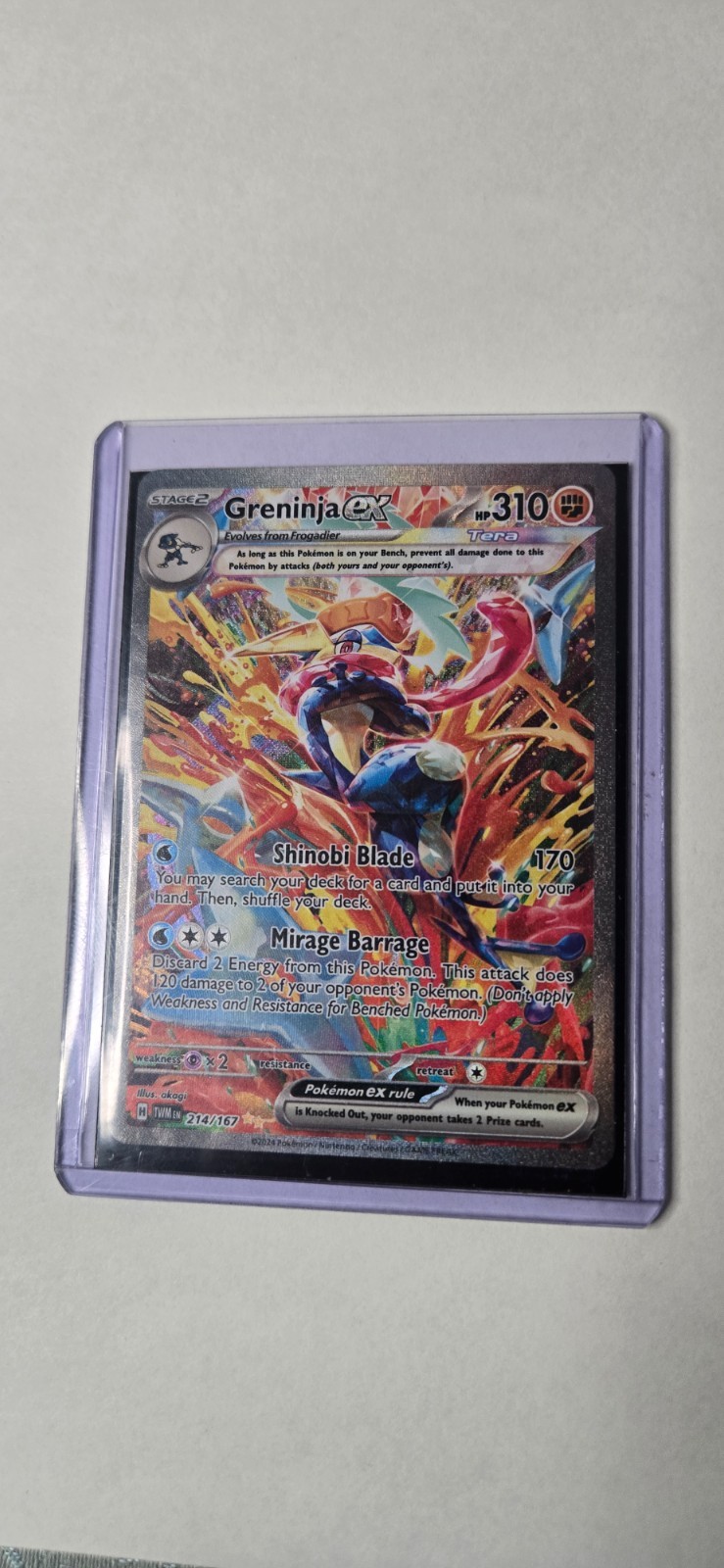 Pokemon Twilight Masquerade Greninja EX Special Illustration Card 214/167