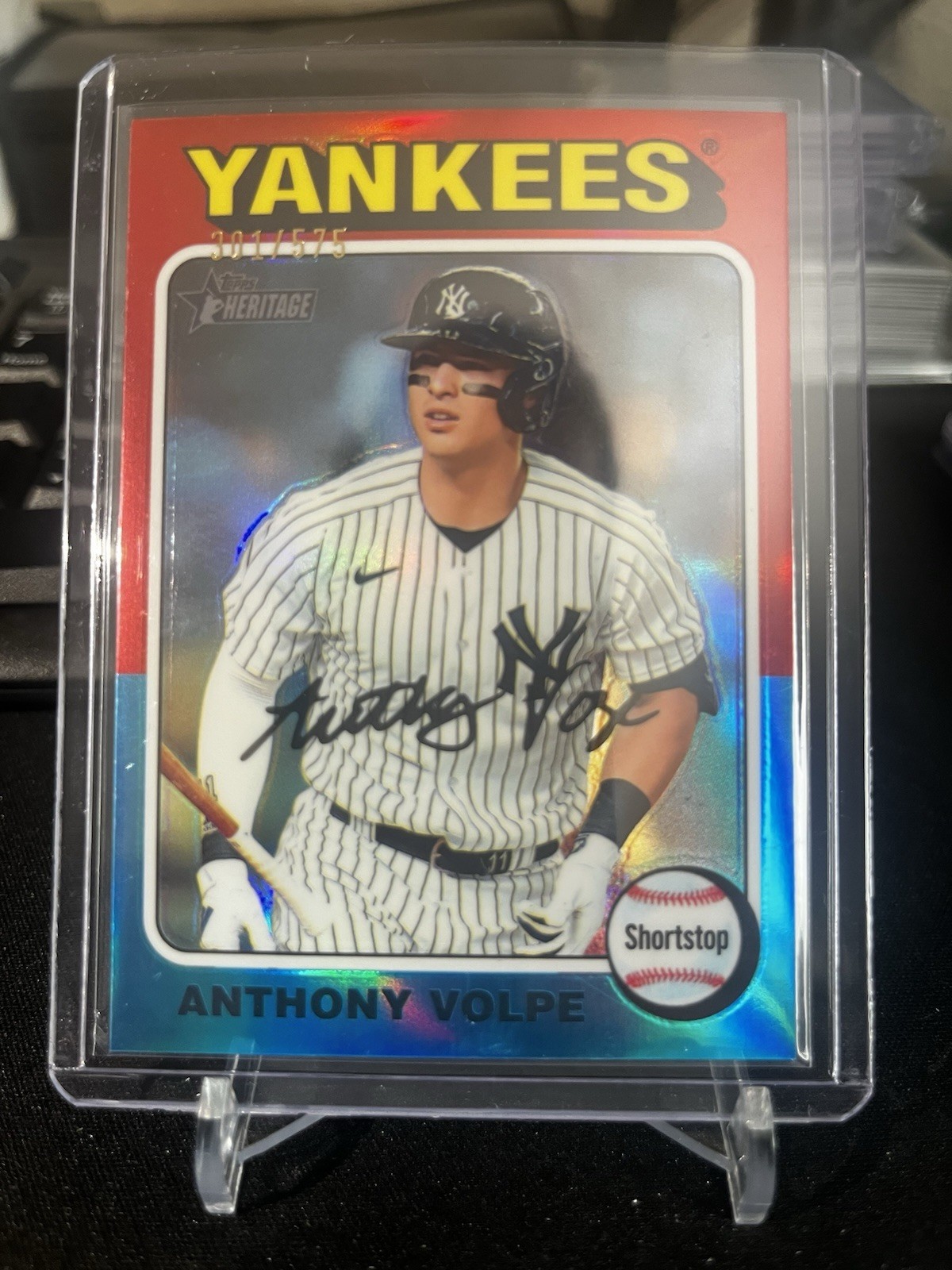 2024 Topps Heritage Anthony Volpe No.282 Chrome Refractor #/575 Yankees