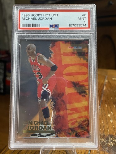 🔥🔥 1996 MICHAEL JORDAN HOOPS HOT LIST INSERT CARD PSA 9!! LOW POP BULLS GOAT