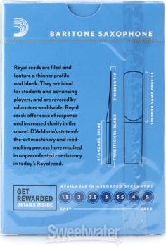 D'Addario Royal Baritone Saxophone Reeds - 3.0 (10-pack)