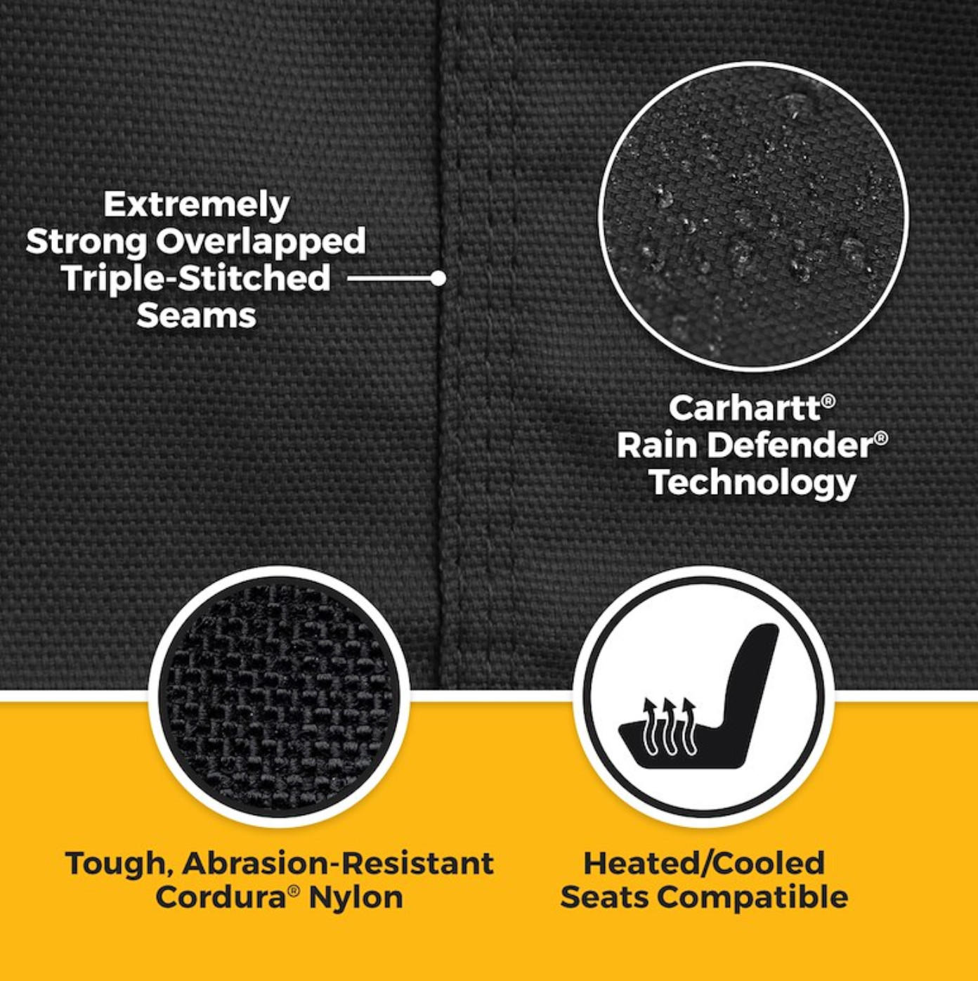 Covercraft Carhartt Super Dux SSC7432COBK Ram Crew Cab Rear Seat Covers Black