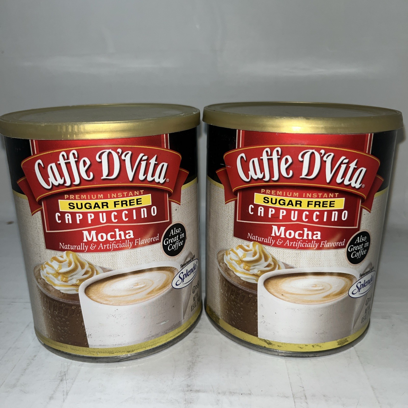 Caffe D Vita Premium Coffee Cappuccino Mix 8.5oz Mocha Two Pack Exp6/2026