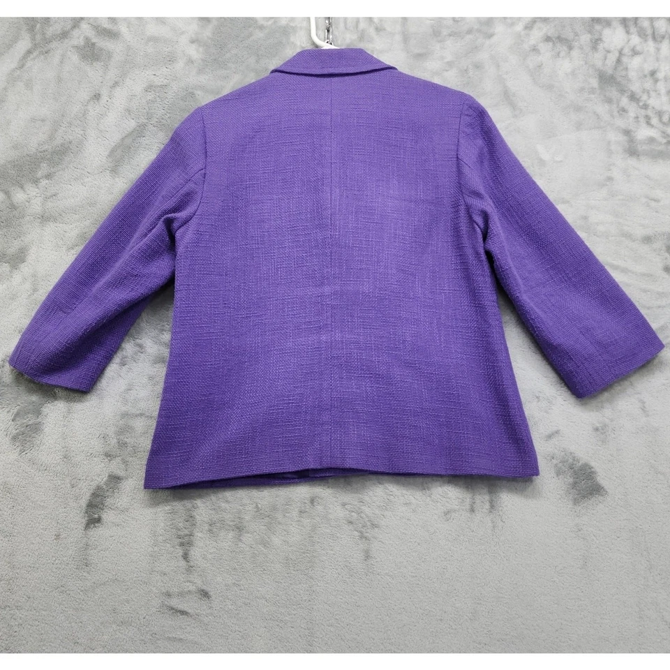 Chaqueta Coldwater Creek para mujer S/8 púrpura manga 3/4 abotonada forrada oficina Foto 2 de 4