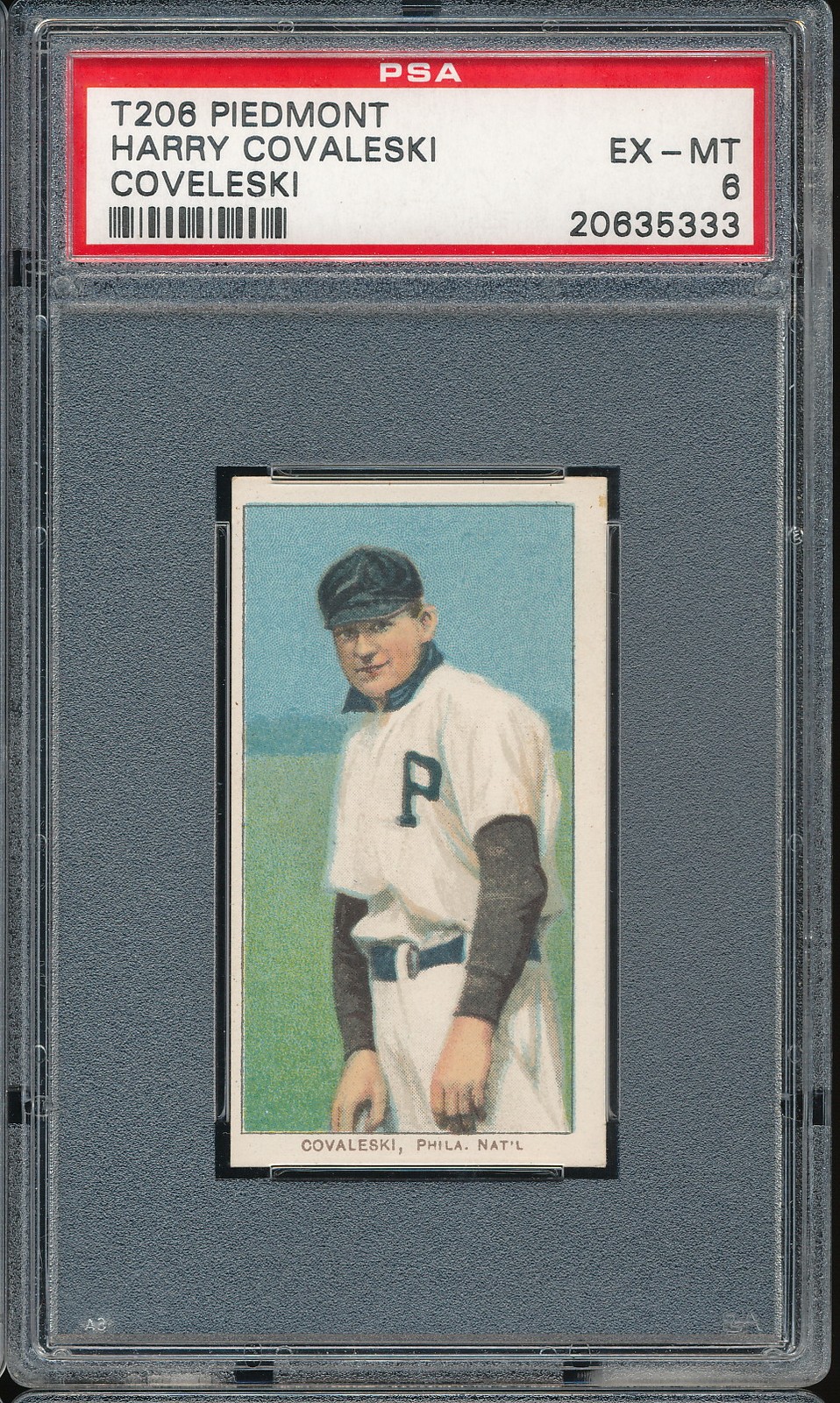 T206 Piedmont 350/25 Harry Covaleski PSA 6 - Philadelphia Phillies - POP 25