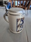 Vintage Goebel West Germany Lidded Beer Stein Pewter Salt Glaze Bavarian Lion — photo 3