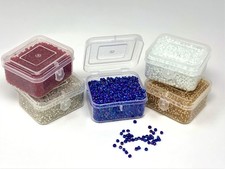 Glass 2-3mm Seed Beads 5 Colors 200 grams 5 Flip Top Plastic Storage Boxes 5