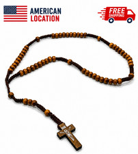 Burgundy Wooden Rosary Rearview Mirror Hanging Accessory Christian Car Decor