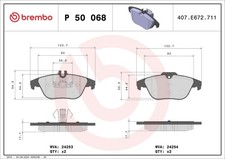 BREMBO Bremsbelagsatz Scheibenbremse PRIME P 50 068 f&uuml;r KLASSE MERCEDES W204 180
