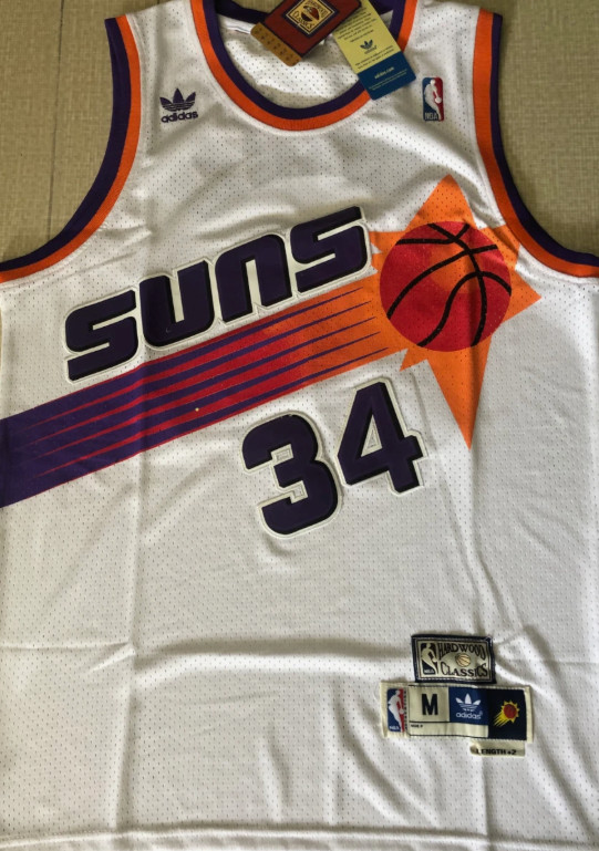 Phoenix Suns #34 Charles Barkley White Jersey - NWT - M-3XL