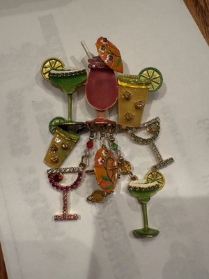VERY RARE! Lunch At The Ritz LAT2GO Pool Party Cocktail Brooch/Pendant #159