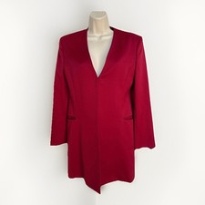 Vintage Versus Gianni Versace 100% Italian Wool Bold Red Coat  Sz 42 Old Money ￼