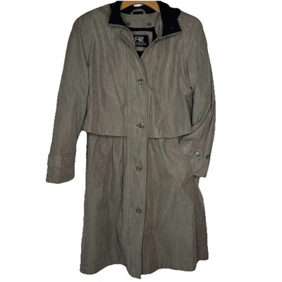 FS Rainwear Coat Trench Jacket Tan *S/M (See Measure /Chart) Hood Lining Classic