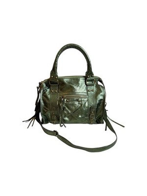 Handtasche Echtleder Metallic Damen
