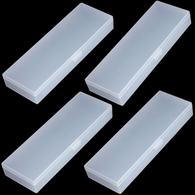 4 Pack 7.2'' x 2.5'' x 0.98'' Small Rectangle Plastic Case Mini Storage Containers