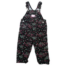 OshKosh B'gosh Overalls Girls 12 Months Pink Tag Floral Corduroy Bib Vestbak