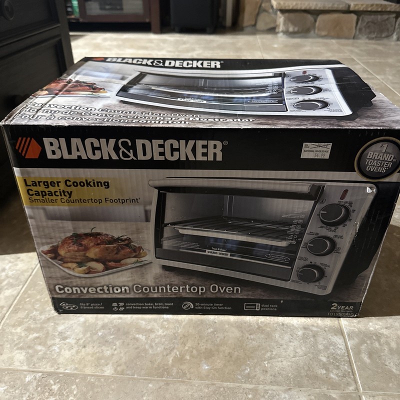 BLACK+DECKER Natural Convection Countertop Toaster Oven Bake & Broil X large New