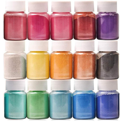 Epoxy Resin Pigment Set 15 Farben Mica Powder 10g