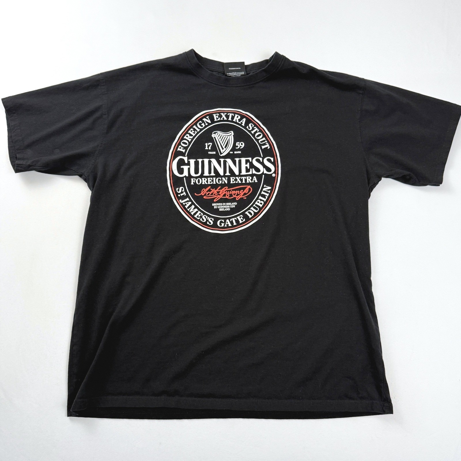Guinness Foreign Extra Stout Graphic Print Black T-Shirt XL