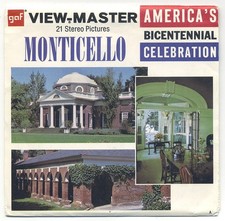 Monticello Virginia Home of Thomas Jefferson 1976 View-Master Packet A-827