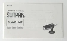 Sunpak Slave Unit Auto Slave System Instruction Manual