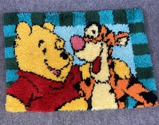 Vintage Winnie the Pooh  Tigger 29 x 20" Handmade Latch Hook Mat Rug Wall Decor