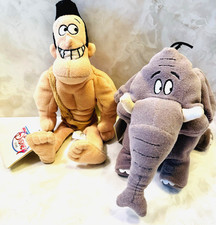 Disney Store George of The Jungle  Shep Elephant Bean Bag Plushes w/ Tags