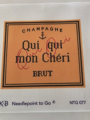 QUI QUI MON CHERI Champagne Brut 18m Needlepoint Canvas