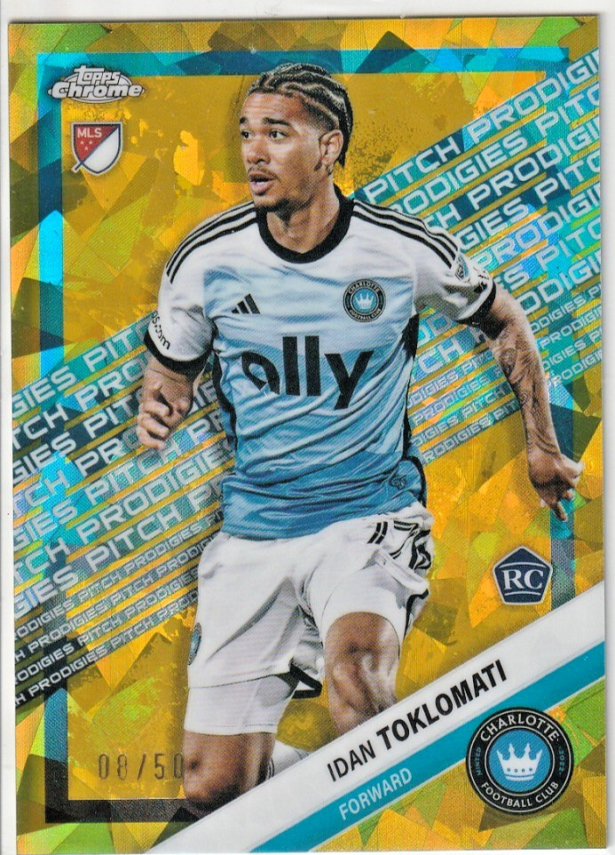 2025 Topps MLS Chrome Sapphire - Idan Toklomati #199 Pitch Prodigies Gold /50 RC view 1